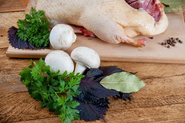 Fresh raw duck mushrooms — Stock Photo, Image