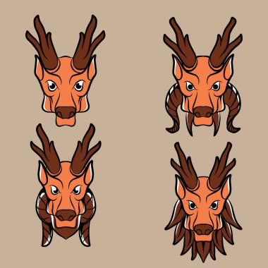 Hayvan yüzlü vektör illüstrasyonu. Özellikle reklam ihtiyaçları için yapılmış.