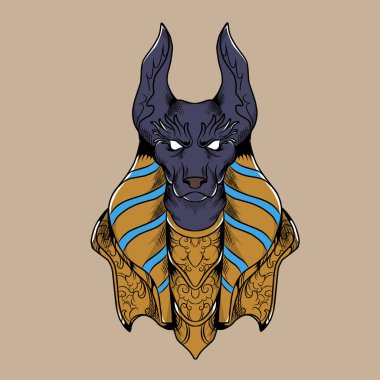 anubis vector illustration specially made for clothing branding needs and so on