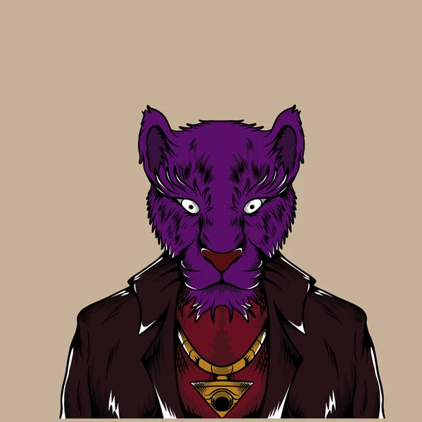 Purple Panther Vector Illustration Specially Made Clothing Branding Needs — Stockvektor
