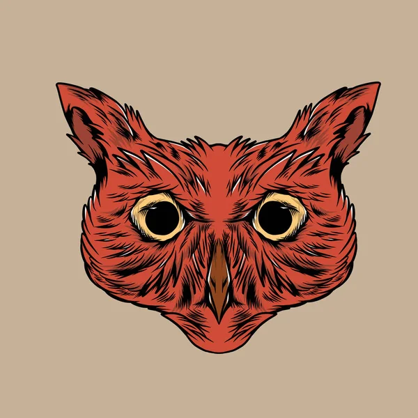 Owl Face Vector Illustration Specially Made Advertising Branding Use — Stockvektor