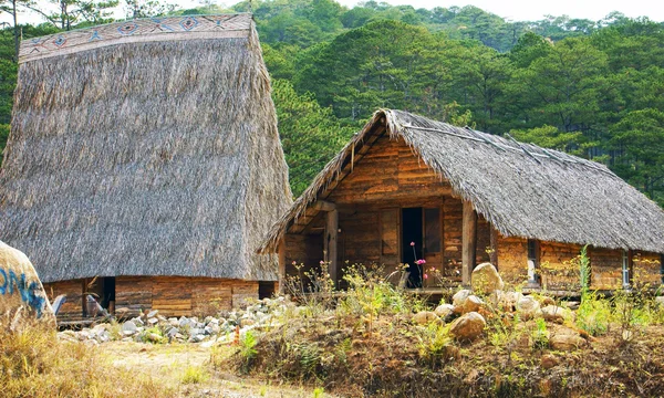 House on stilts locate lonely at nature scene — Stock Photo, Image