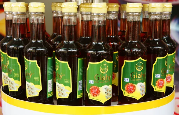 Fish sauce bottle in retail store