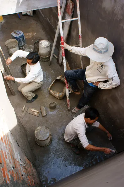 地下土建工程的建筑砂浆 — 图库照片