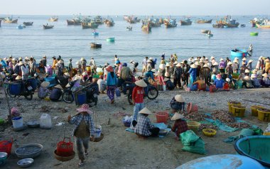 Beach seafood Market crowed atmosfer
