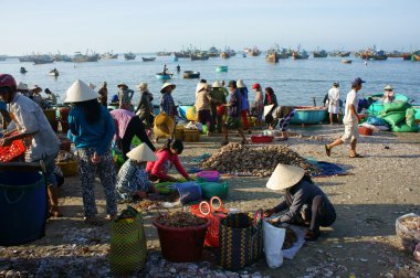 Beach seafood Market crowed atmosfer