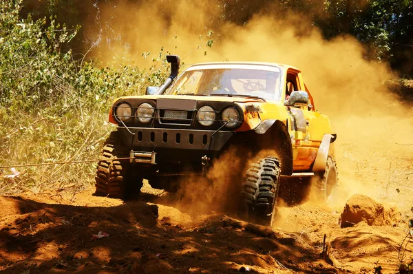 Racer at terrain racing car competition — Stock Photo, Image