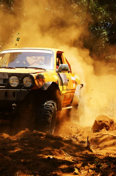 Racer at terrain racing car competition — Stock Photo, Image