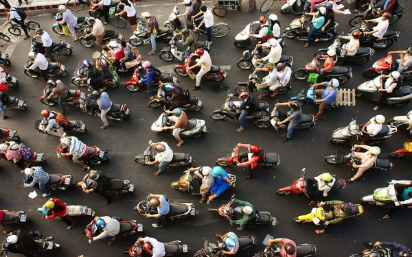 Staden av motorcykel transport — Stockfoto