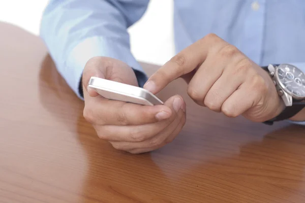 Bílý mobilní telefon — Stock fotografie