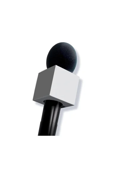 Microphone isolé sur fond blanc — Photo