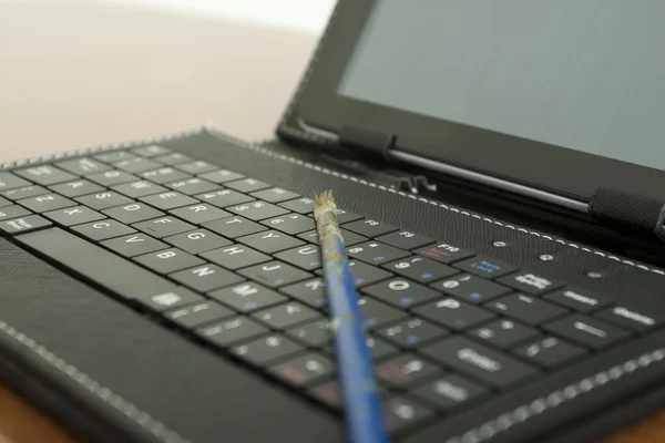 Brush on the Keyboard — Stock Photo, Image