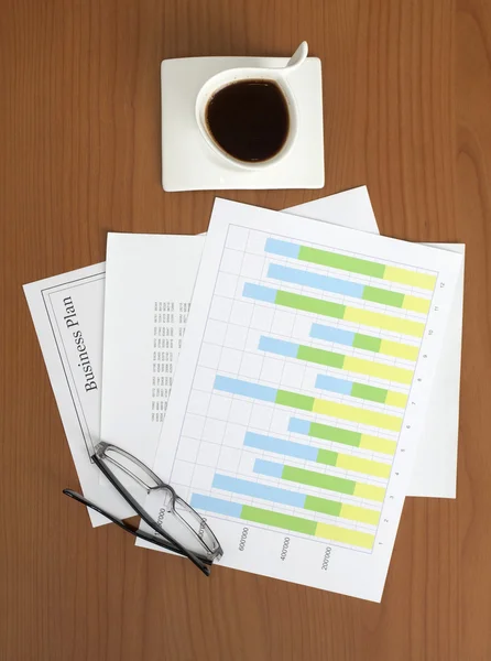Business Plan & Graph on the Table — Stock Photo, Image