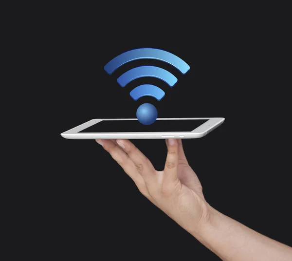Wireless Symbol on the Digital Tablet — Stock Photo, Image