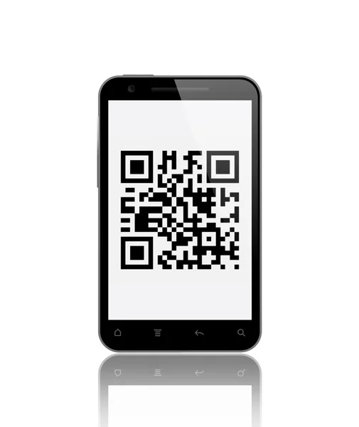 Qr код на смартфоне — стоковое фото