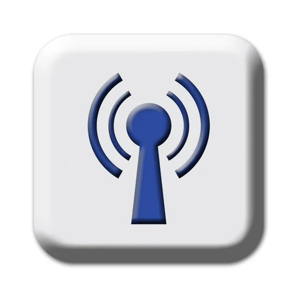 Wifi tower on button — Stock Photo, Image