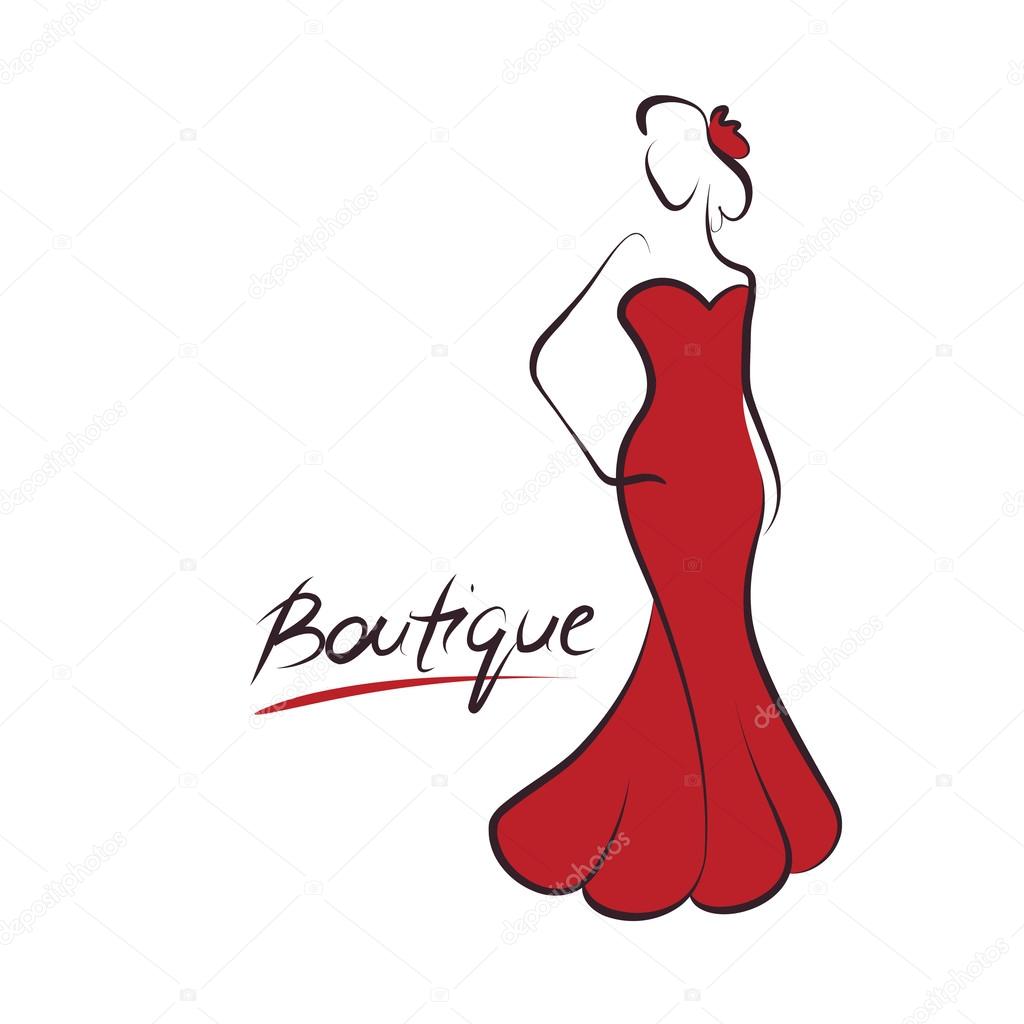 Woman fashion logo, vector