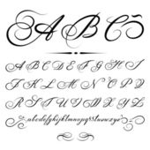 vektorové ručně tažené kaligrafické písmo založené na mistry kaligrafie 18