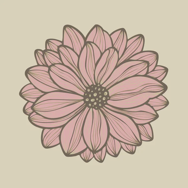 Flor dibujada a mano, vector — Archivo Imágenes Vectoriales