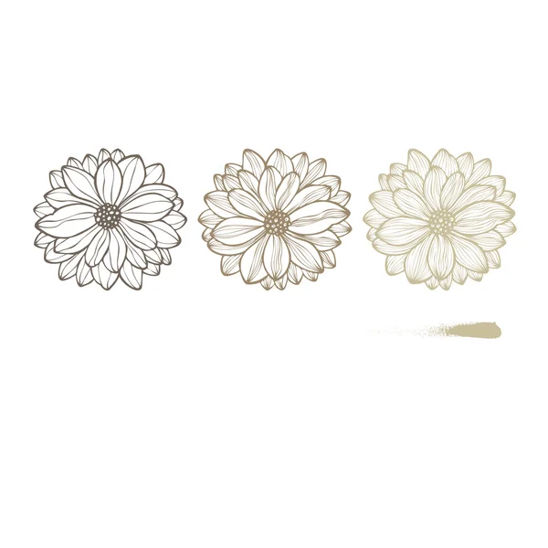 Tarjeta de invitación con flores dibujadas a mano, vector — Vector de stock