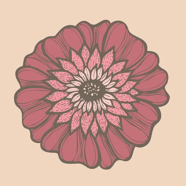 Hand getrokken bloem, vector — Stockvector