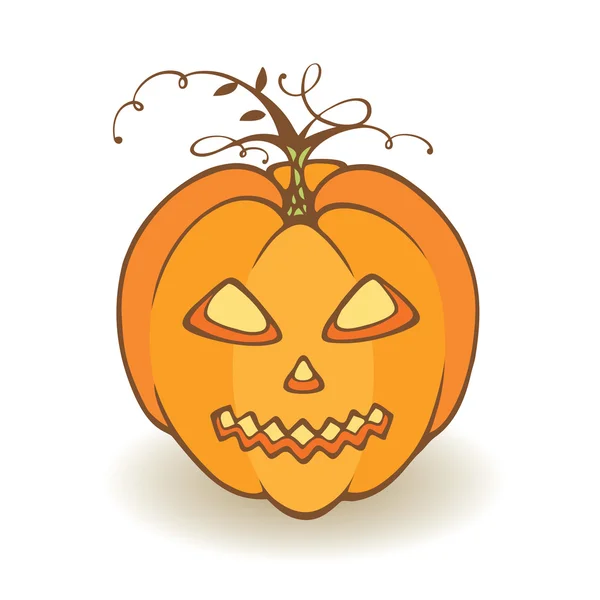 Halloween pumpkin in flat colors, vector — Stock Vector