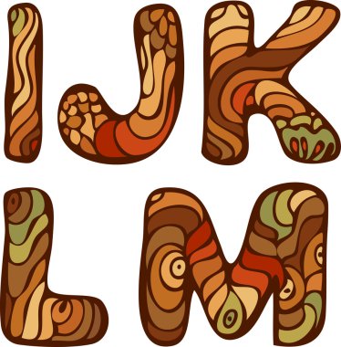 Funny vector hand drawn colorful Alphabet with punctuation marks and digits