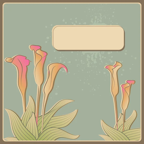 Carte d'invitation avec fleurs de calla, vecteur — Image vectorielle