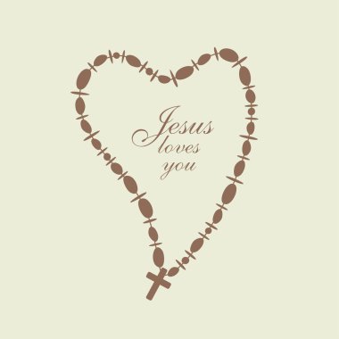 bir kalp şeklinde Hıristiyan çapraz