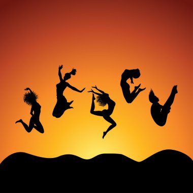 People jumping clipart