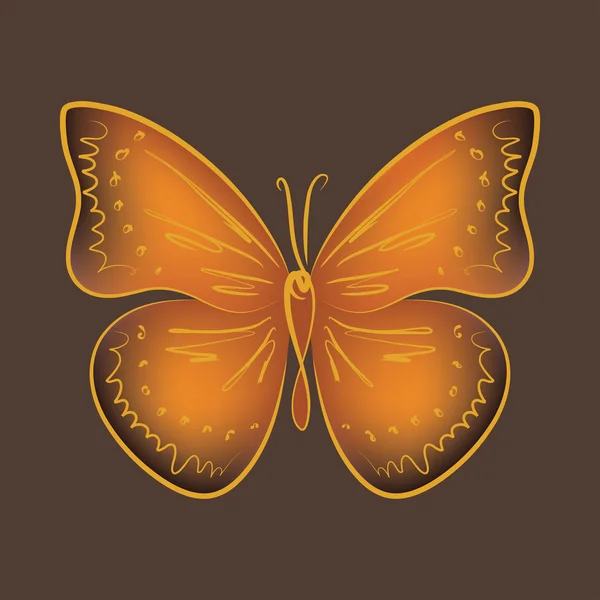 Mariposa dibujada a mano — Vector de stock