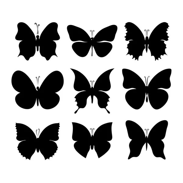 Silhouettes de papillons — Image vectorielle