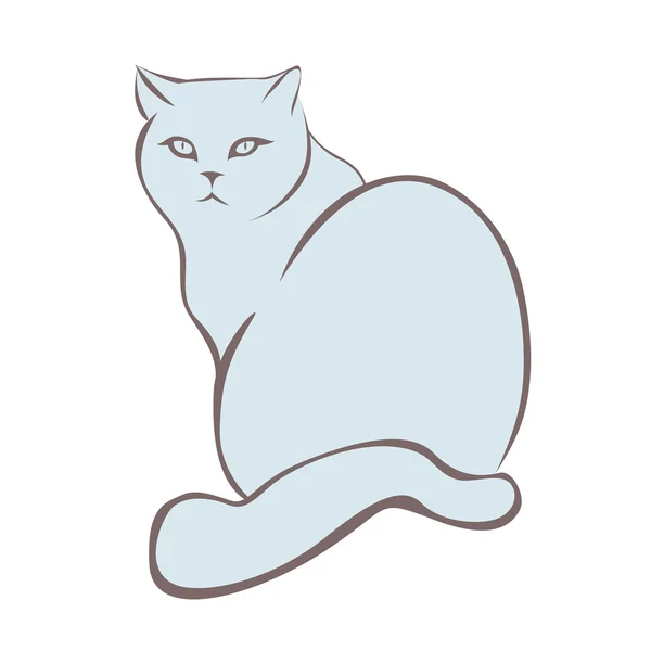 Sitzende Katze, Vektor — Stockvektor