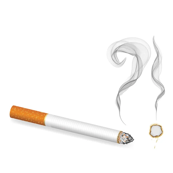 Burning cigarette banner — Stock Vector