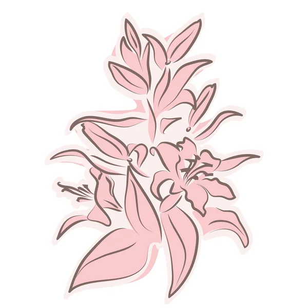 Lily bloemen — Stockvector