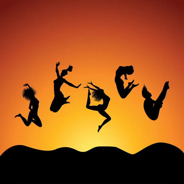 People jumping — Stock Vector