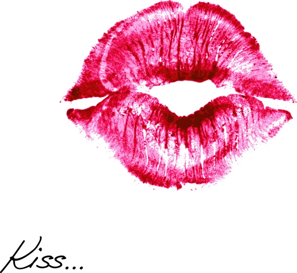 Beso de lápiz labial vector — Vector de stock