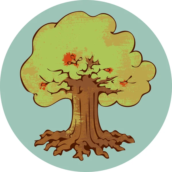 Emblème de l'arbre comme Terre — Image vectorielle