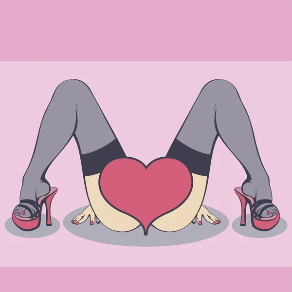 Carte postale de la Saint-Valentin sexy — Image vectorielle