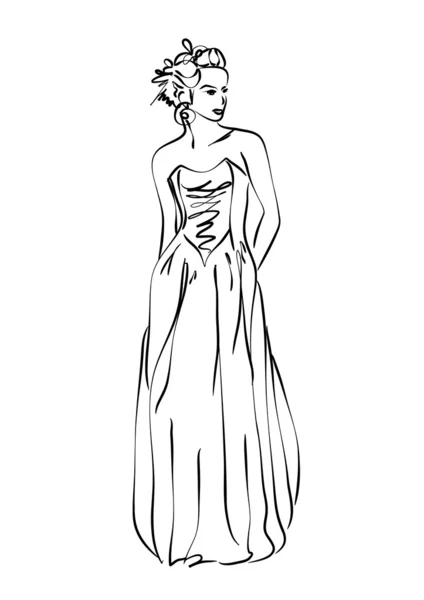 Женщина в вечернем платье — стоковый вектор