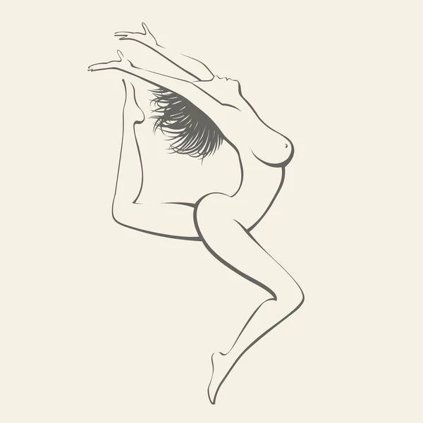 跳跃的女人 — 图库矢量图片