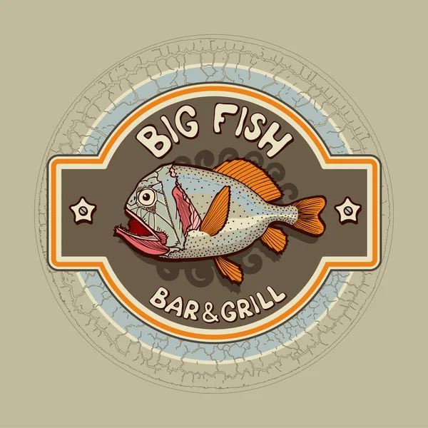 Bar signboard with fish Royalty Free Stock Illustrations