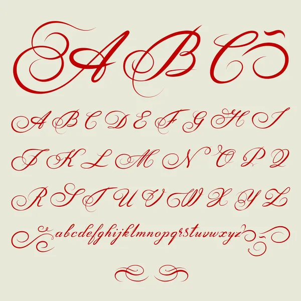 Kalligrafisches Alphabet — Stockvektor