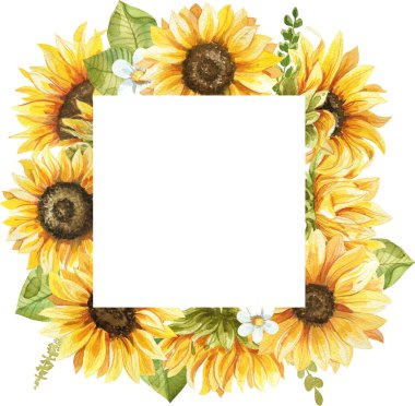 Resimli suluboya çerçeve, düğün davetiyesi için mükemmel, tebrik kartı, kumaş, tekstil, duvar kağıdı, seramik, markalaşma, web tasarımı, kırtasiye, kozmetik, sosyal medya