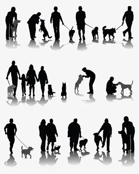 人和狗 — 图库矢量图片