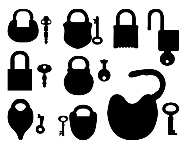 Padlock met toetsen — Stockvector