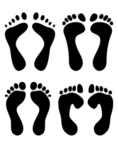 Stampe di piedi — Vettoriale Stock
