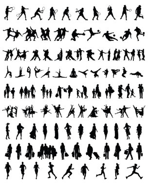 Silhouettes of people 2 clipart