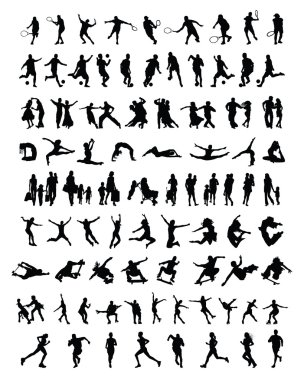Silhouettes of people 3 clipart