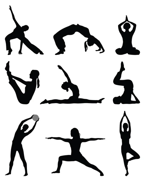 Fitness y yoga — Archivo Imágenes Vectoriales
